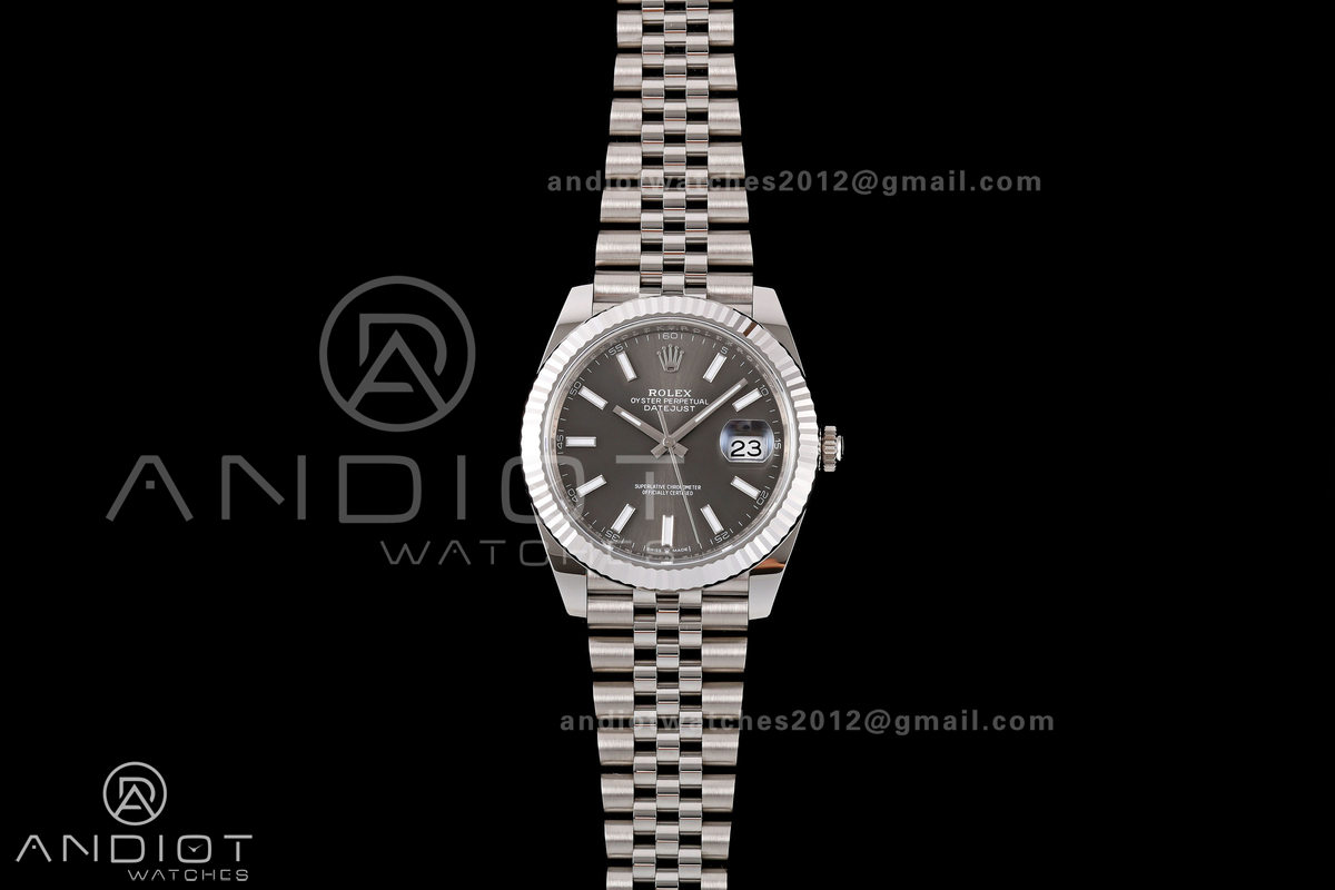 DateJust 41 126334 RWF 1:1 Best Edition Gray Stick Dial on Jubilee Bracelet JH3235 (Free Sprung)